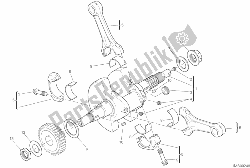 All parts for the Connecting Rods of the Ducati Scrambler Icon Thailand USA 803 2019